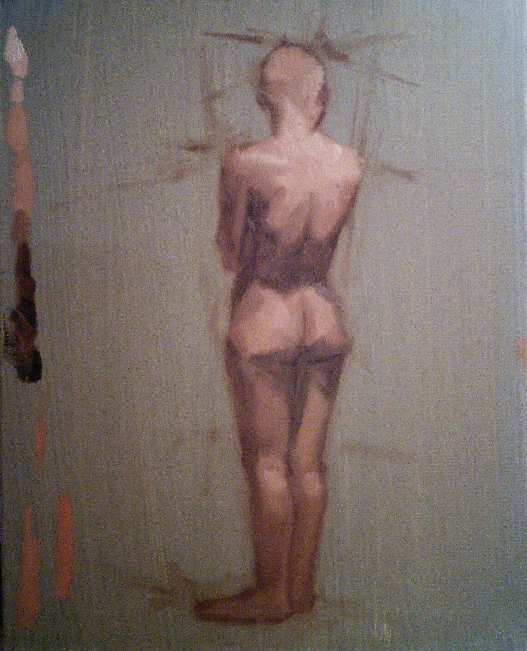 Learning to paint the planes of the figure by using the Duotone process by Julie Holmes, fine artist in training at Studio Incamminati