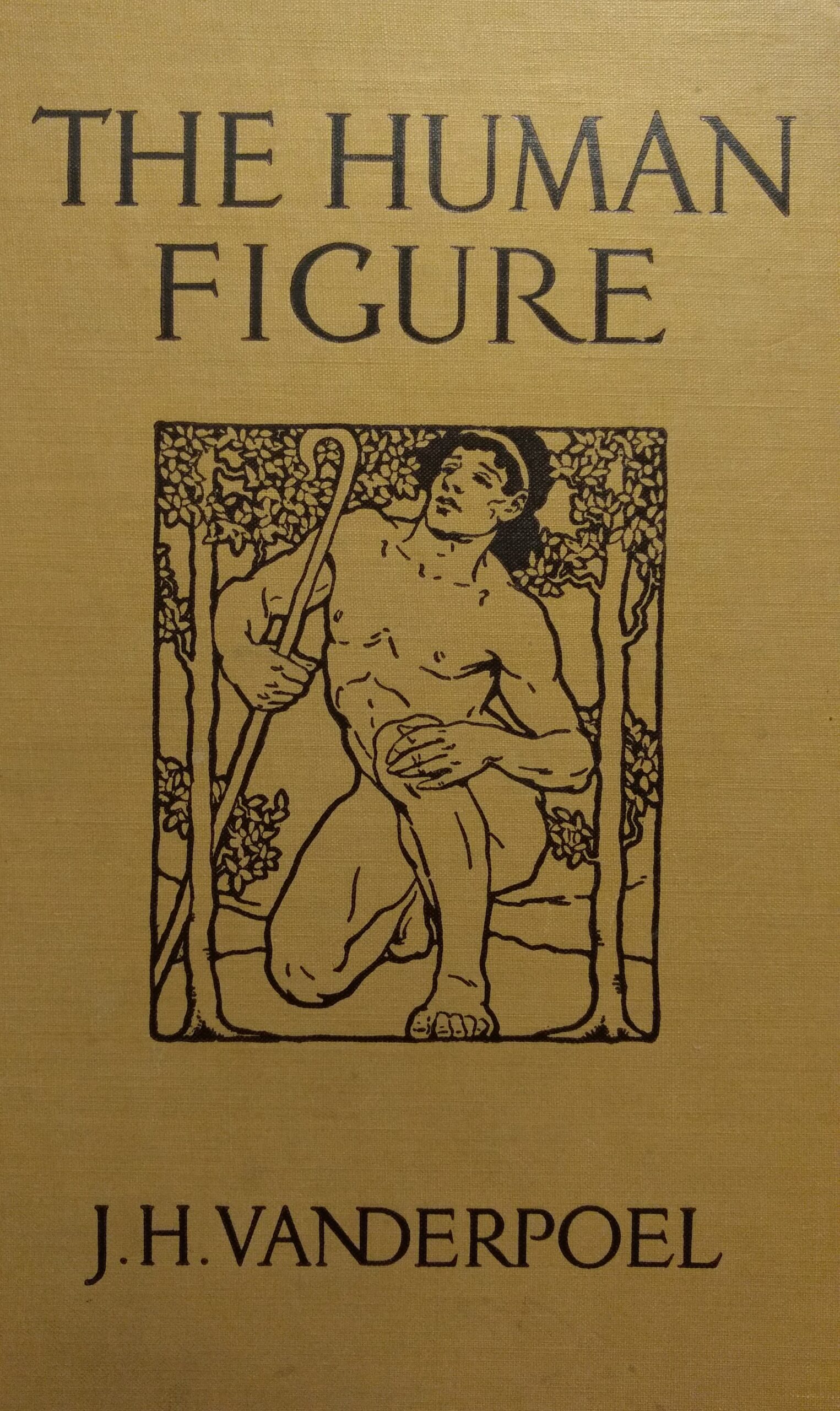 The cover of the book entitled the Human Figure by John H Vanderpoel on display at the Vanderpoel Museum in Chicago IL