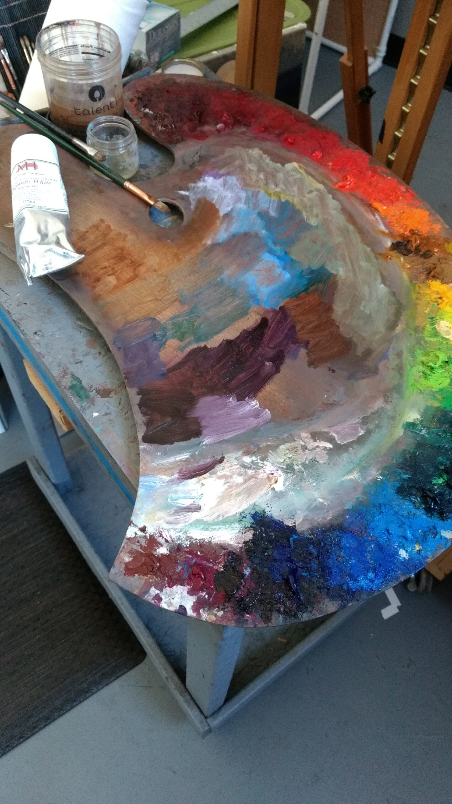 Lead white paint and Julie Dyer Holmes palette