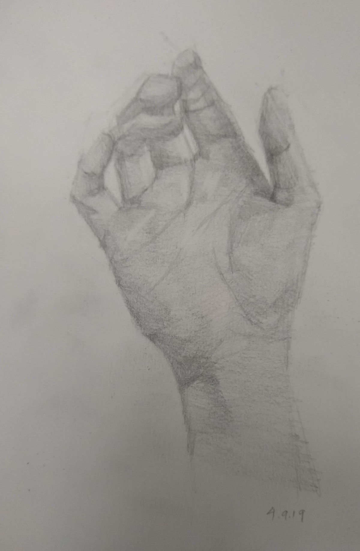 Lend a Hand 3 2019 drawing in graphite by Julie Dyer Holmes Fine Artist in Raleigh NC 2020