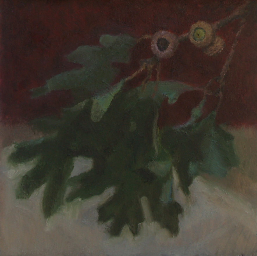 letting go 5x5 inch oil on panel painting by Julie Dyer Holmes SFW