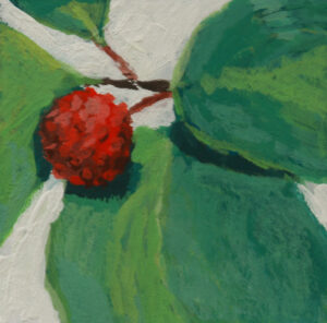 Playing 2x2 inch gouache painting by Julie Dyer Holmes who is a fine artist based in Raleigh NC