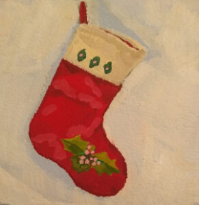 Sweet and Simple 4x4 inch gouache painting by Julie Dyer Holmes in Raleigh, NC
