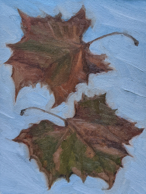 Blowing in the Wind 6x8 oil painting on panel by Julie Dyer Holmes