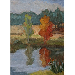Fall Colors Are Here 8x10 oil sketch by Fine Artist Julie Dyer Holmes