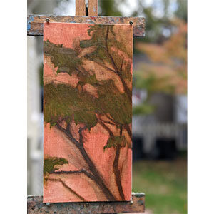 Carry-on-Love-is-Coming-6x12-inch-oil-painting-on-panel-by-Julie-Dyer-Holmes