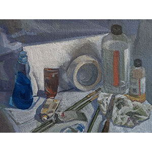 Tools-of-the-Trade-9x12-inch-oil-painting-on-panel-by-Fine-Artist-Julie-Dyer-Holmes