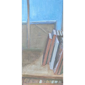 Ellens-studio-6x12-in-oil-painting-on-panel-by-Fine-Artist-Julie-Dyer-Holmes-in-Raleigh-NC