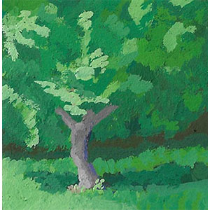 Near-Pullen-1-WP-Featured-image-of-2x2-inch-gouache-painting-by-Julie-Dyer-Holmes