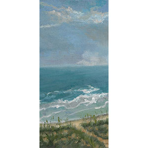 Summer Seashore season 6x12 oil painting on panel by Julie Dyer Holmes