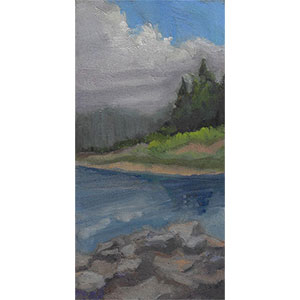 Magical Majestic Maine 6x12 oil painting on panel by Julie Dyer Holmes