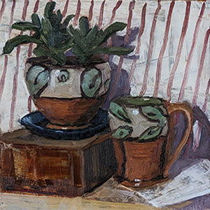 Hold On 5x5 inch oil painting on panel by Julie Dyer Holmes