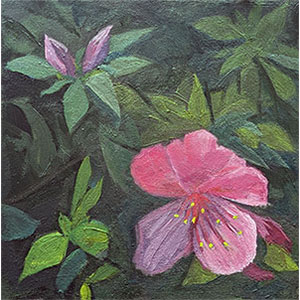 Spring has sprung 8x8 oil painting on panel by Julie Dyer Holmes WP Featured image format