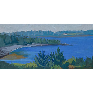 Hey Hey Let's Play 6x12 inch gouache painting on panel by JDHolmes