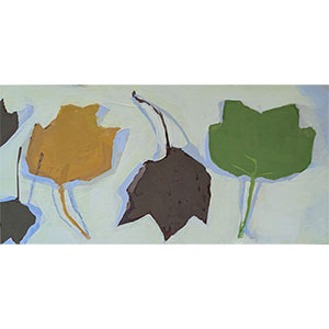 Leaf Season 6x12 inch gouache painting on panel by JDHolmes