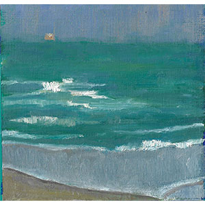 Beach Nocturne oil painting on Arches oil paper by JDHolmes