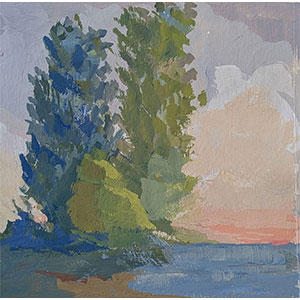 Sentinels 5x5 inch gouache painting on cold press paper by JDHolmes