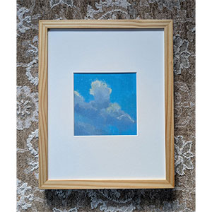 Conversation 6x6 inch oil painting on Arches Fine Oil paper matted and framed for sale