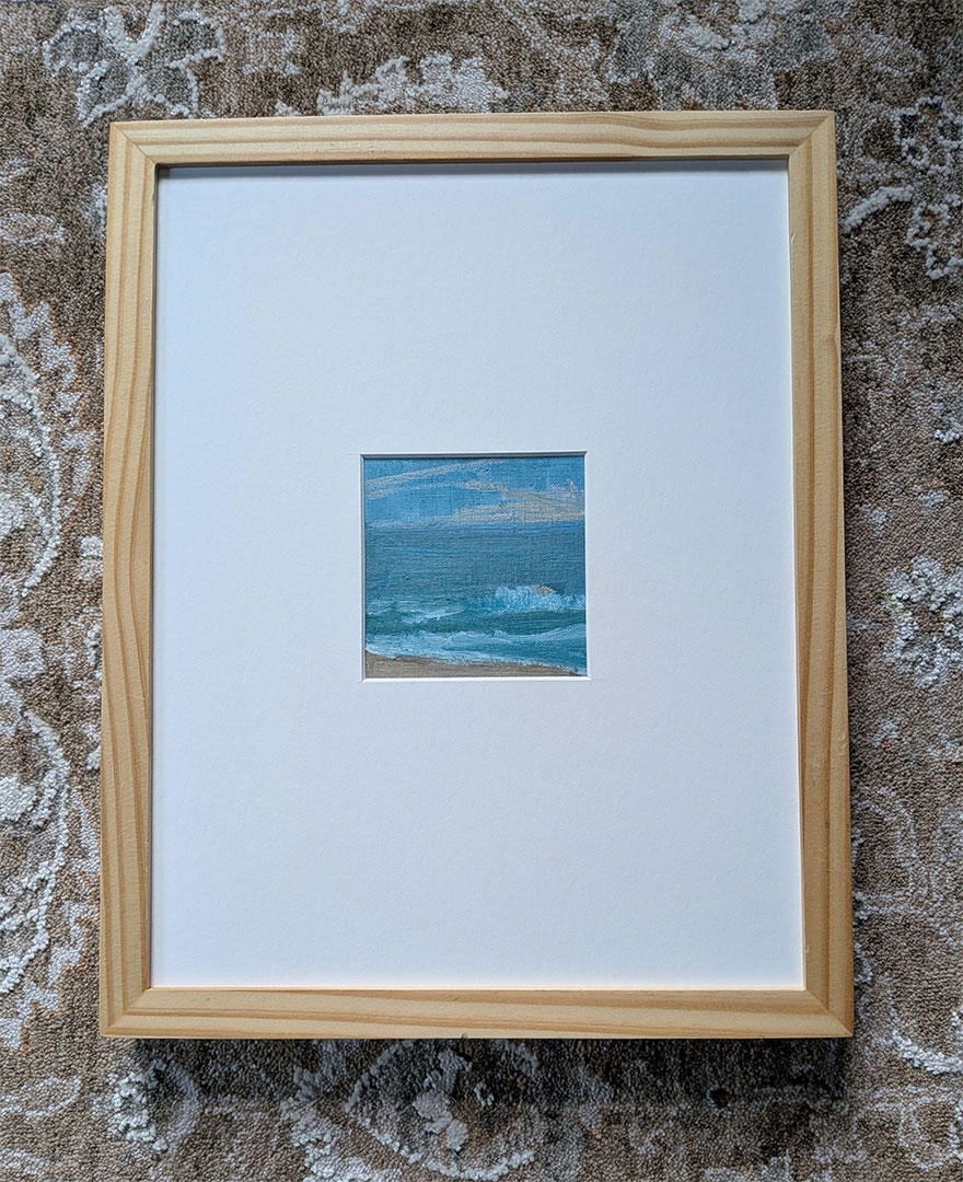 Fleeting Peach Sky 5x5 inch oil painting by JDHolmes For sale