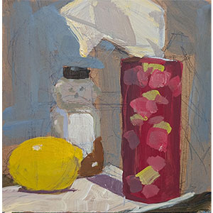 Achooo is an acrylic and ink 6x6 inch painting on hardboard by JDHolmes