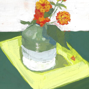 Lantana Love is a 5x5 inch gouache painting by Fine Artist Julie Dyer Holmes