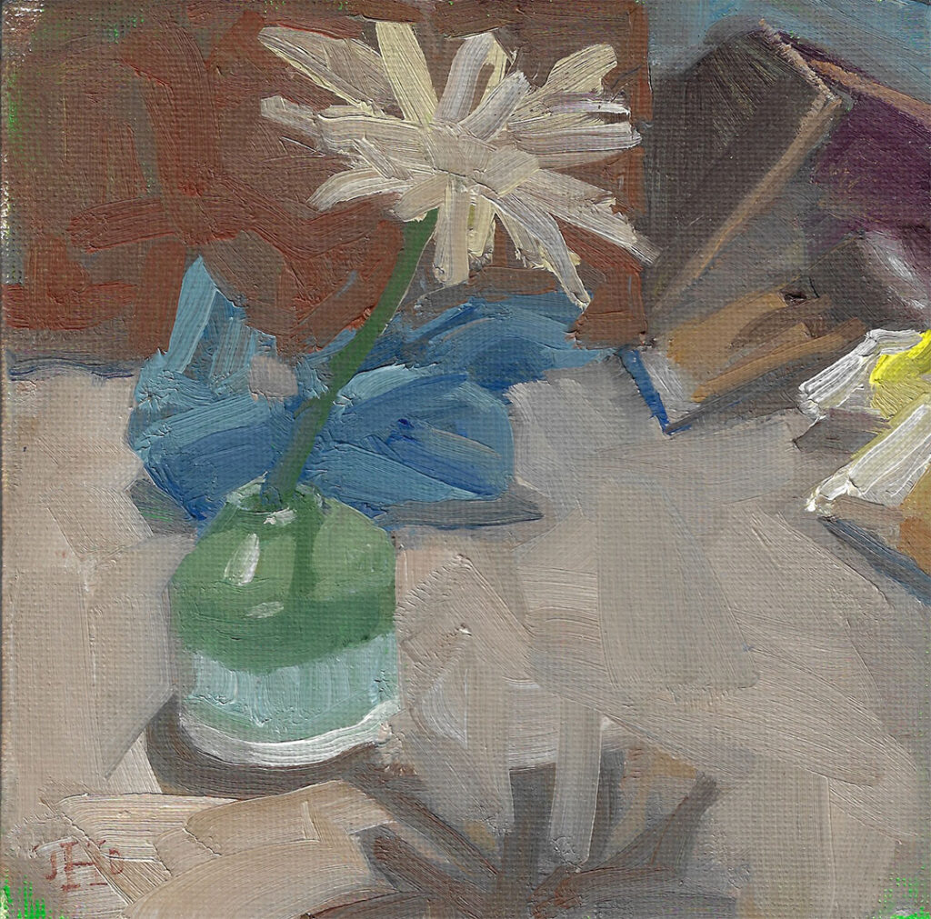 Shadow Side 6x6 inch oil painting on panel by JDHolmes