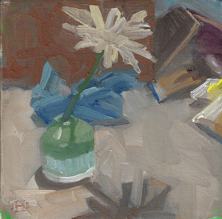 Shadow Side 6x6 inch oil painting on panel by JDHolmes