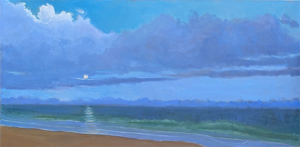 Moonrise 4ft by 2ft oil painting by JDHolmes